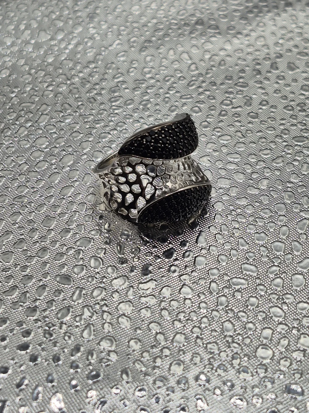 Genuine Handcrafted Sterling Silver Ring With Thai Black Spinel